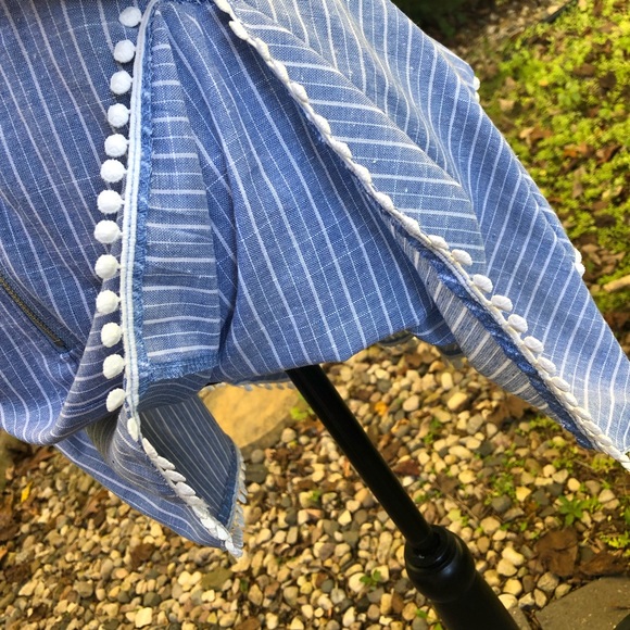 Striped Baby Blue L’Atiste Fringe Skirt - Picture 11 of 14